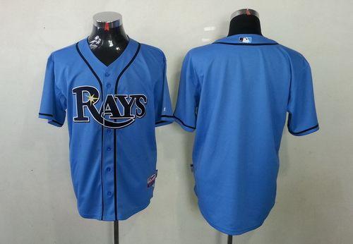 Rays Blank Light Blue Cool Base Stitched MLB Jersey - Click Image to Close